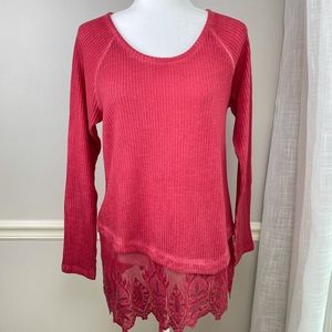 Soft Surroundings Jasmin Tunic Top Ruby NWT